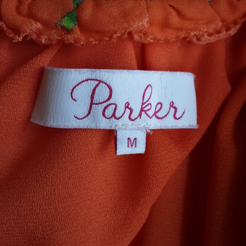 Parker Fabianna Floral Print Silk Wrap Front Mini Dress Size Medium. - Picture 10 of 12